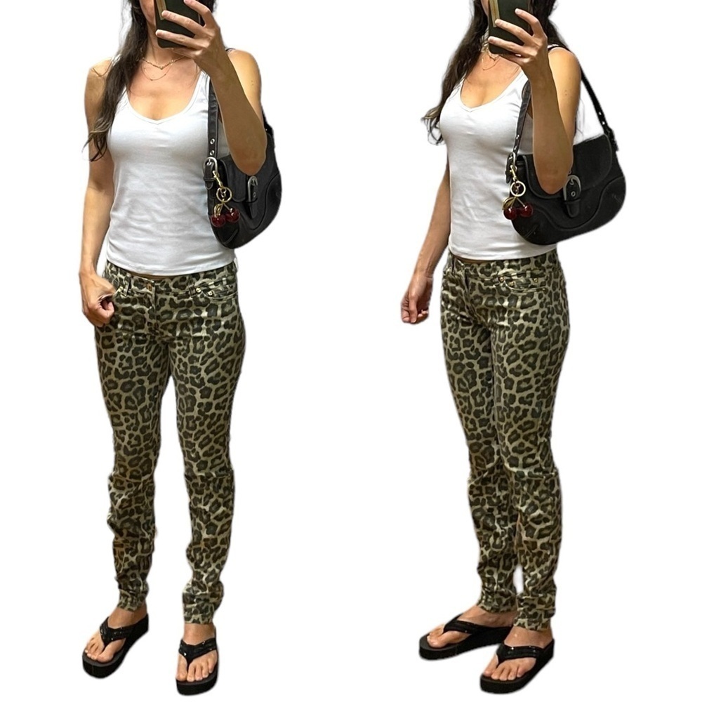 Michael Kors Leopard print pants jeans size 2 trendy skinny jeans